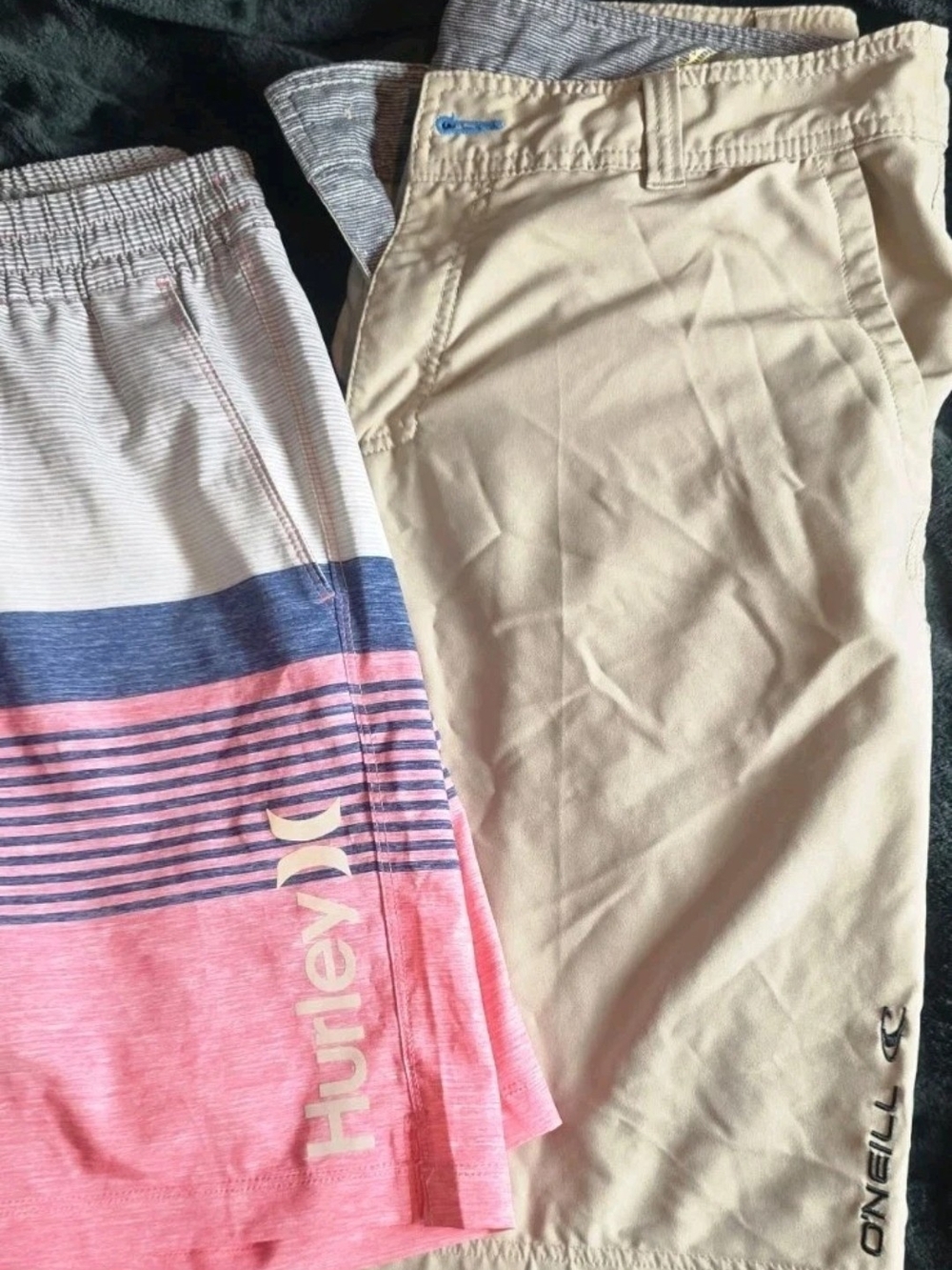 Hurley Pink Blue Stripe Men’s Swim Board Shorts
